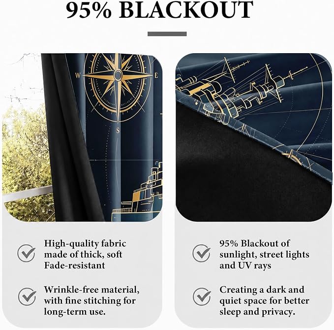 Navy Blue Warship Blackout Curtains - Image 6