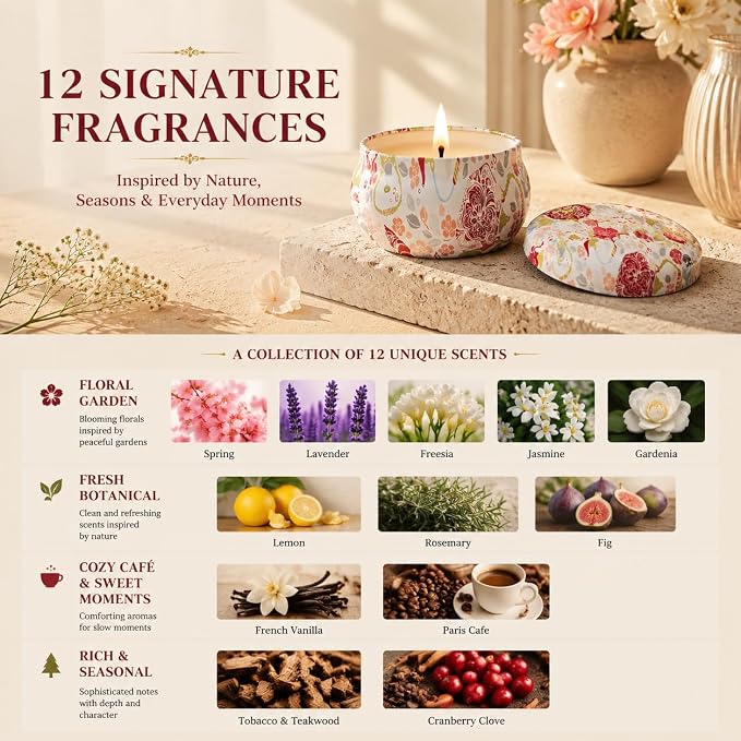 12 Pack Scented Candles Gifts for Women: Soy Wax Candles for Home Scented | - Image 2