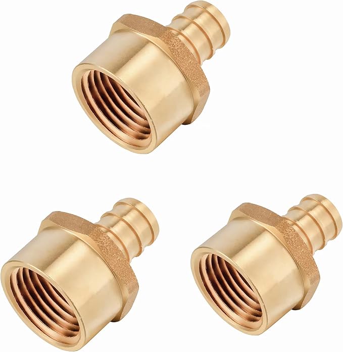 3 PCS EFIELD Pex 1/2 Inch x1/2 Inch Female NPT Adapter | PEX Barb Crimp Brass by EFIELDPEXTUBING