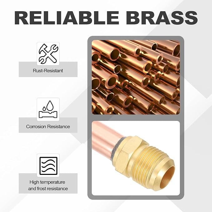 uxcell 5/8" SAE 45 Degree Brass Pipe Fitting - Image 4
