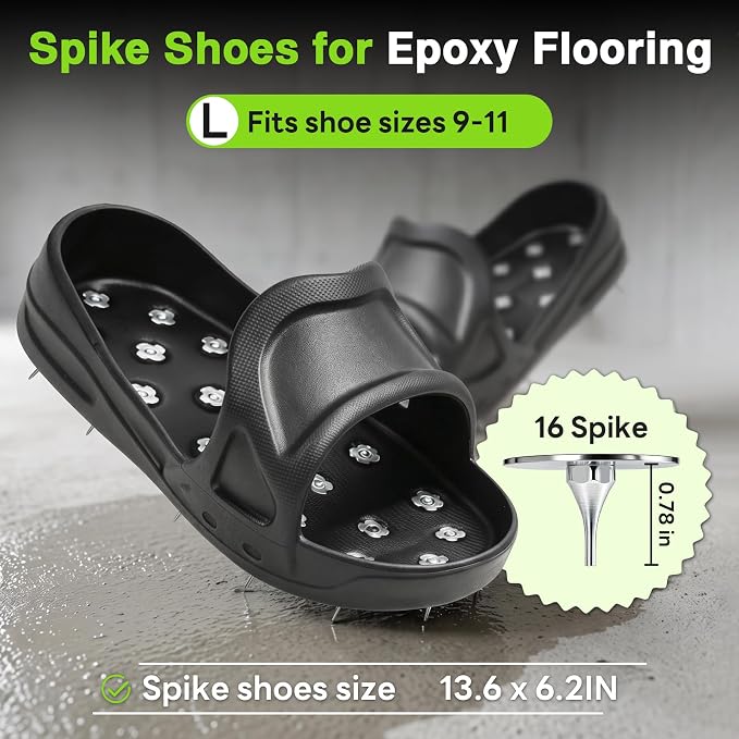 Epoxy Spike Shoes for Flooring, US Large Size | Sharp Spiked Shoes for Resinous - Image 2