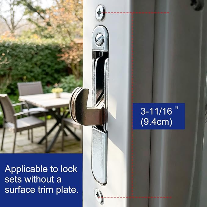 Replacement Latch for Sliding Patio Mortise Door Lock, 45° Keyway | Drop - Image 3