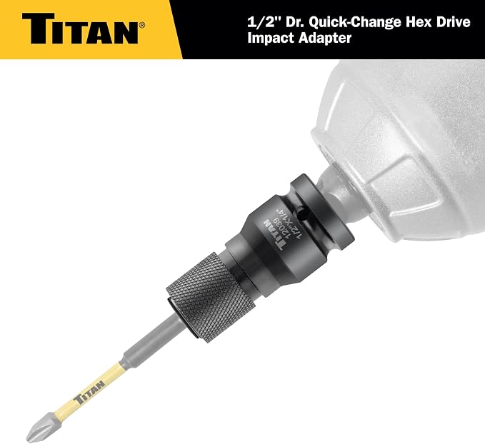 Titan 12202 2-Piece Hex Drive Quick Change Adapter Set | Includes 3/8-Inch to - Image 7
