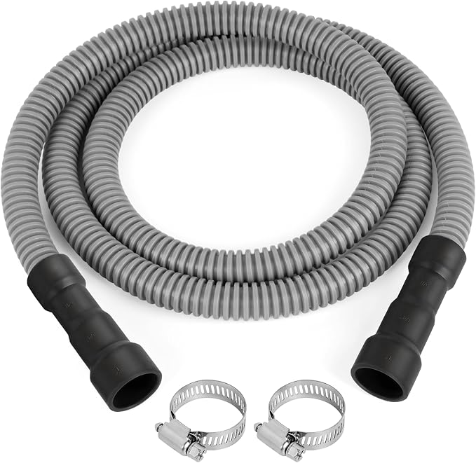 6FT Dishwasher Drain Hose, Flexible Corrugated Dishwasher Hose Replacement by KAINGA