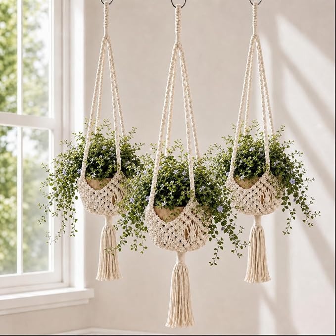Shappy 3 Pack Boho Macrame Plant Hanger by Shappy