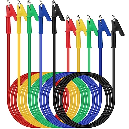 SWANLAKE 5-Piece Dual-Ended Alligator Clip Test Leads, 1000V 15A 3.5ft/1M by SWANLAKETOOLS