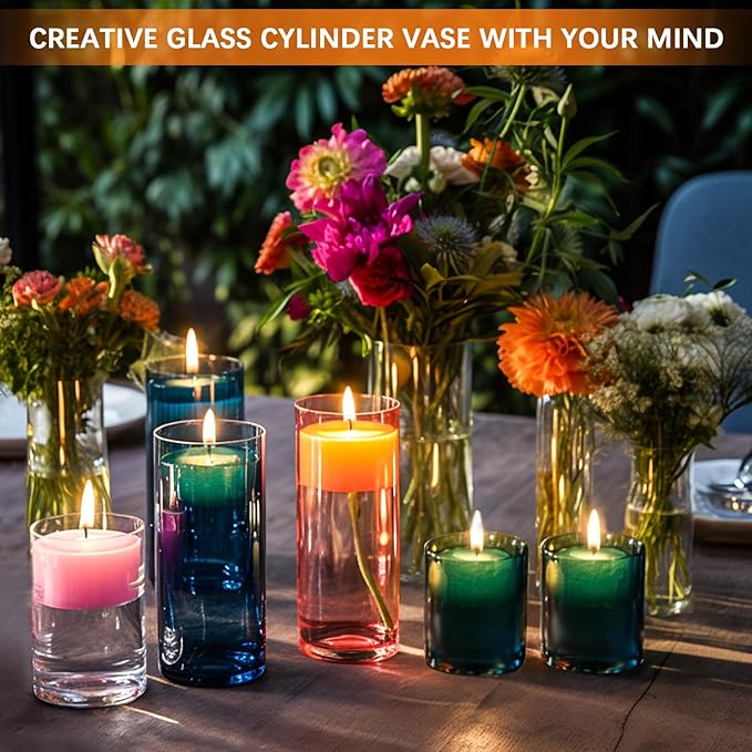 64 Pack Thick Glass Cylinder Vases 4, 12 Inch Tall Clear Flower Vase Hurricane - Image 4