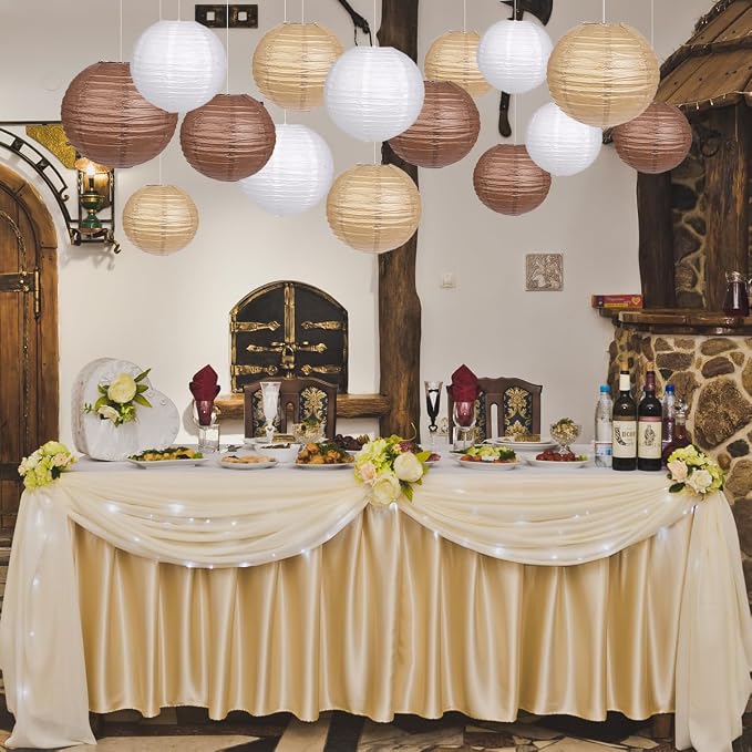 Paper Lanterns Decorative, Round Hanging Paper Lanterns Decorations - Image 3