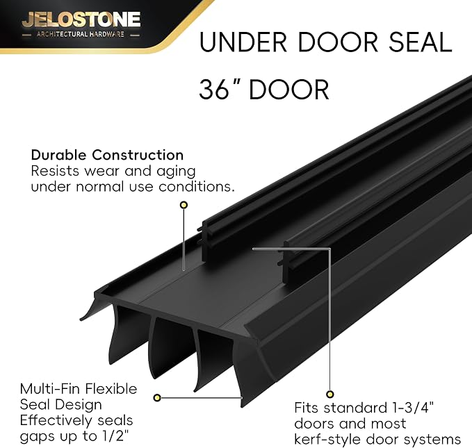 2-Pack 36" Kerf-in Door Bottom Seal Replacement, Intertek Verified Non-Toxic - Image 4
