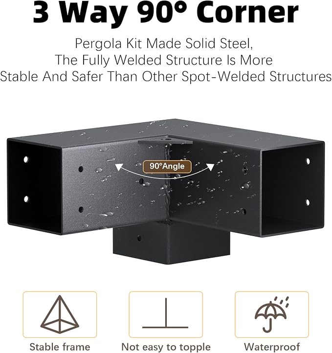 Pergola Kit, 3-Way Pergola Brackets - Image 3