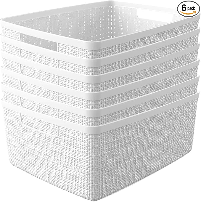 Curver Set of 6 Medium 12L Jute Decorative Plastic Organization and Storage by Unknown