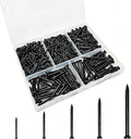 473 Pcs Black Concrete Nails Assortment Kit, 5 Sizes from 2/3 Inch to 1-1/2 Inch by ELOOGAA