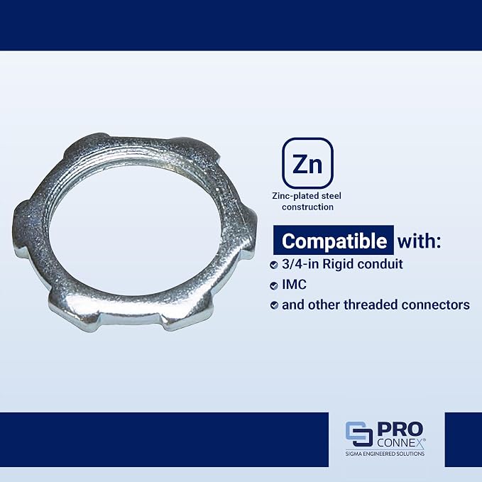 Sigma ProConnex 3/4" Rigid Conduit Locknut - Image 4