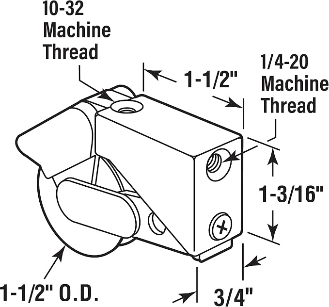 Prime-Line D 1533 1-1/2 In. Steel Sliding Door Roller Assembly | Fleetwood and - Image 2