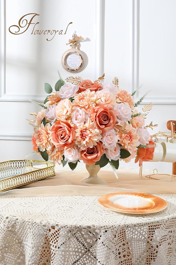 Artificial Flowers Fake Rose Flowers Dahlia - Image 3