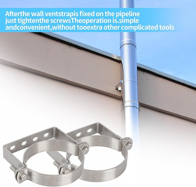 6 Inch Chimney Systems Bracket, 304 Stainless Steel Rigid Split Ring Hanger - Image 6
