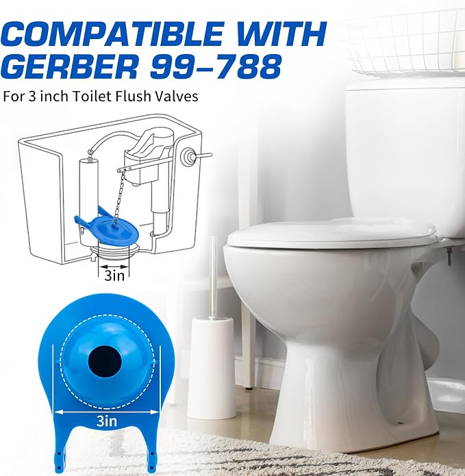 Toilet Flapper Replacement for Gerber, 2 Pack 3 inch Toilet Stopper Kit for - Image 4