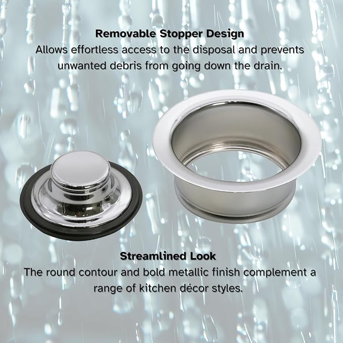 Westbrass A2089-05 4-1/4" Kitchen Sink Waste Disposal Drain Flange and Stopper - Image 6