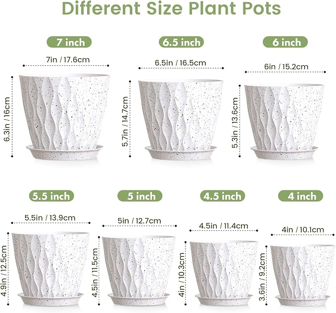 Meowell 7/6.5/6/5.5/5/4.5/4 inch Plant Pots - Image 2