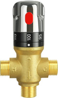 FUGO Thermostatic Mixing Valve, 1/2 NPT Solid Brass Temperature Control Valve by FUGO