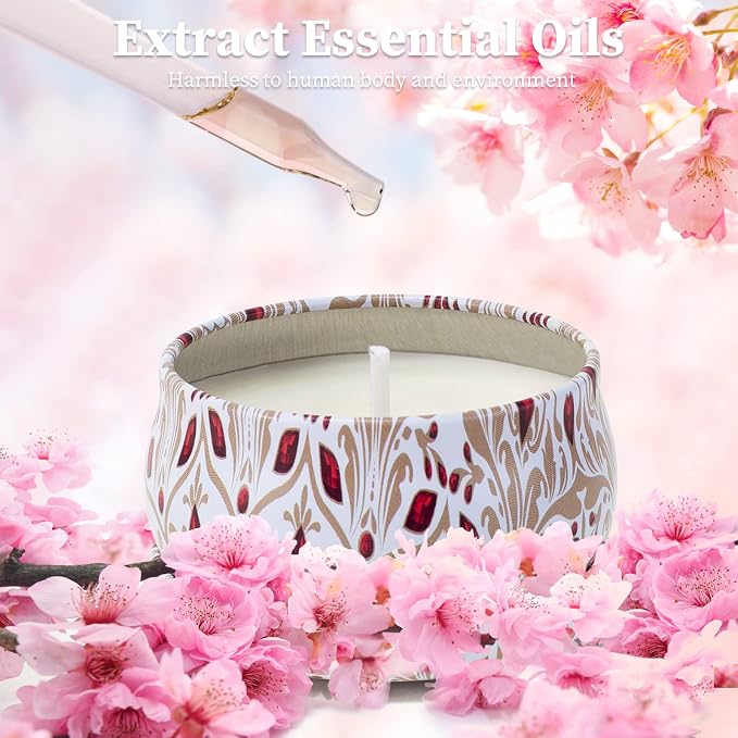Aromatherapy Candles for Home Scented 2 Pack 2.5 oz Natural Floral Cherry and - Image 4