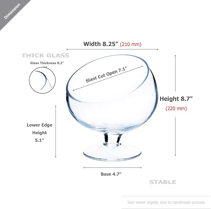 WGV Slant Cut Bowl Glass Vase - Image 2