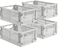 HUUSMOT 4-Pack Collapsible Plastic Storage Baskets, 9.8"x6.5"x3.8" | Pastel by HUUSMOT