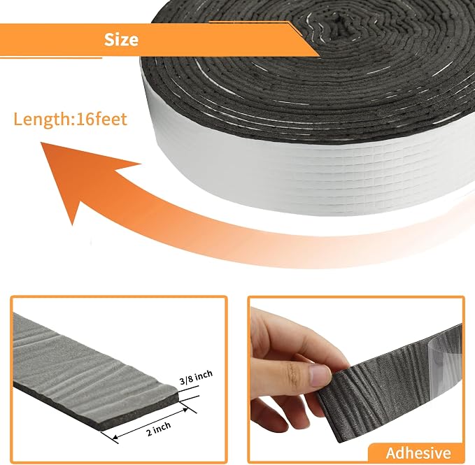 DOBTIM Foam Foil Pipe Insulation Wrap, Reflective Foil Insulation Tape Self - Image 3