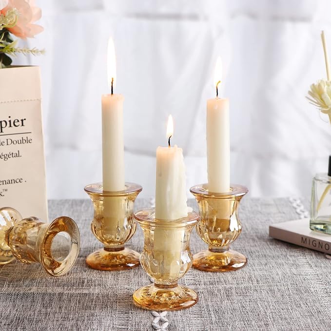 Letine Gold Candlestick Holders Set of 12-2.5" H Taper Candle Holders Bulk - Image 5