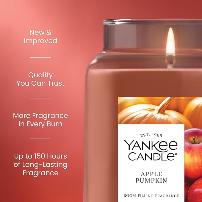 Yankee Candle Apple Pumpkin, Thanksgiving Scented Candle, 22oz Large Jar - Image 3