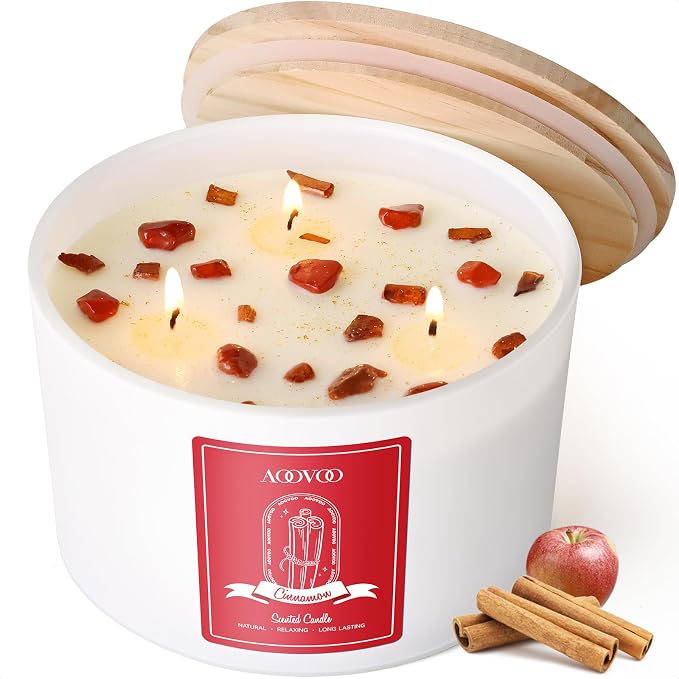 AOOVOO Apple Cinnamon Scented Candles by AOOVOO