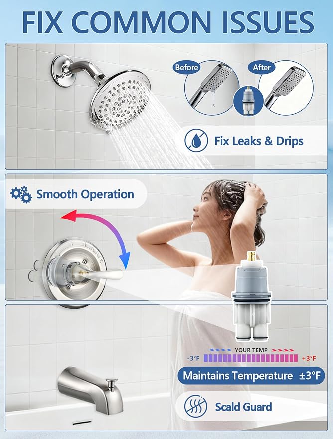 Shower Cartridge Replacement for Delta RP46074 | 2-Pack, Fits Delta 13 14 - Image 3