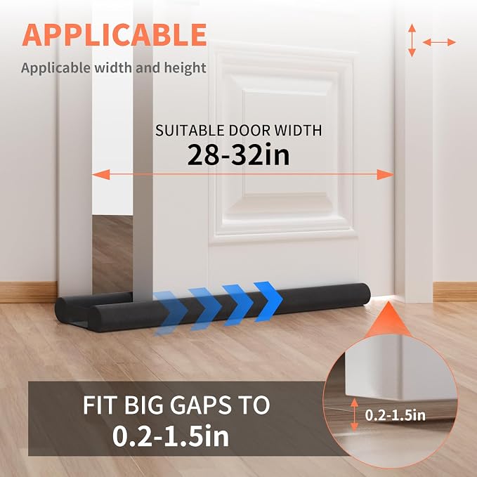 BKSAI Under Door Draft Stopper, Upgraded Under Door Gap Filler - Image 4