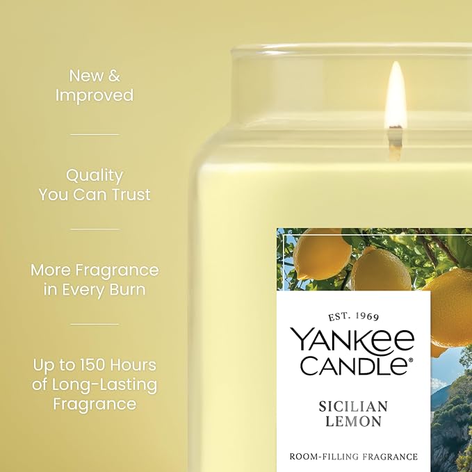 Yankee Candle Sicilian Lemon Scented Candle, 22oz Large Jar - Image 3