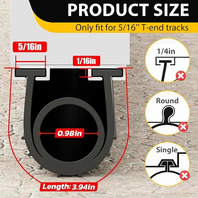 Jin&Bao Garage Door Bottom Rubber Seal 5/16" T-End 12FT & 2 End Plugs Black | - Image 4