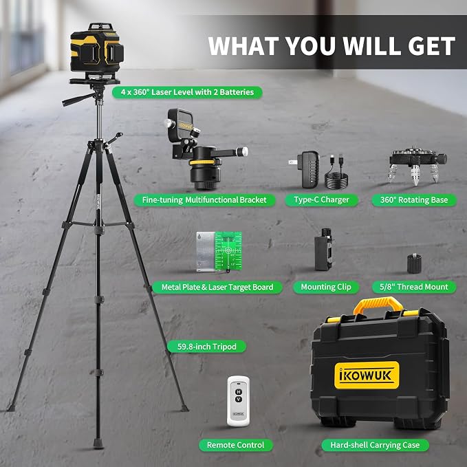 4x360° Laser Level Pro Kit - Image 2