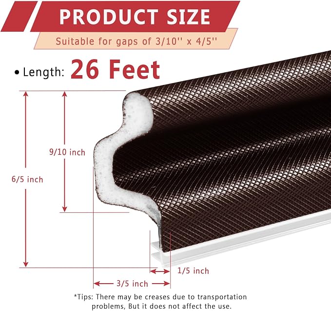 26 Feet Long Reach Weather Stripping Door Seal, V-Shaped Replacement Door Seal - Image 6