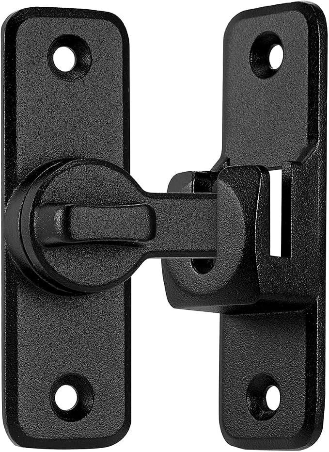 Matte Black 90/180 Degree Flip Latch, Zinc Alloy Barn Door Latch | Right Angle - Image 7