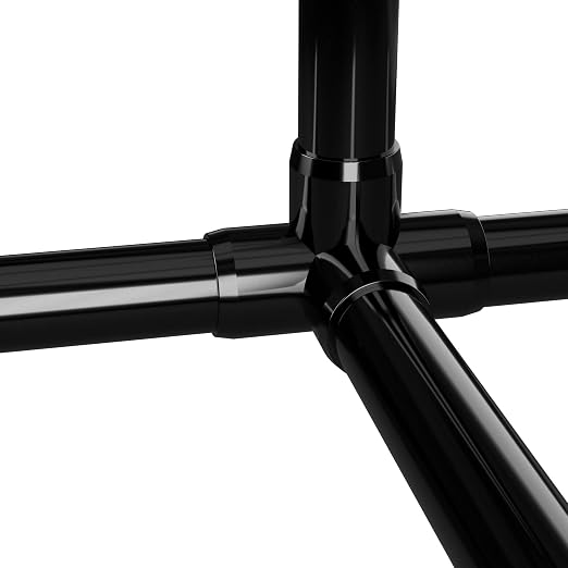 1” 4-Way Tee Furniture Grade PVC Fitting in Black, Made in USA, UV-Resistant - Image 9