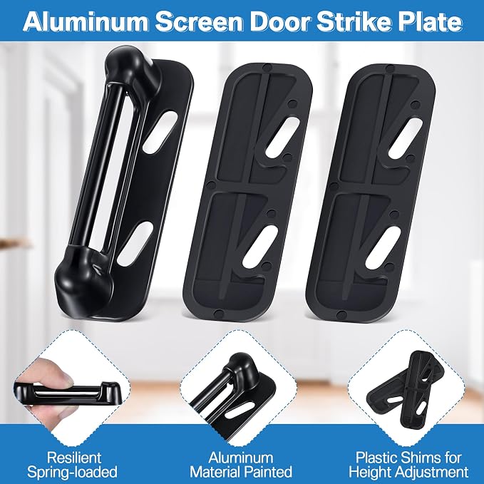 Enhon 3 Pack Screen Door Spring Strike Plate | Spring Loaded Screen and Storm - Image 4