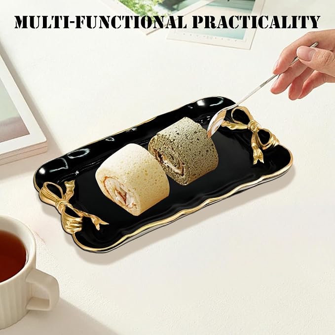 Warmtree Bow Jewelry Tray, Coquette Trinket Dish, Vanity Decor | Decorative Tray - Image 4