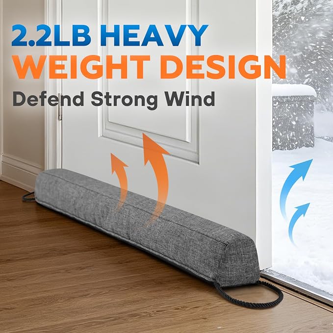 Comfyanno 38” Weighted Under Door Draft Stopper, 2.2lb Door Wind Blocker | Fits - Image 4