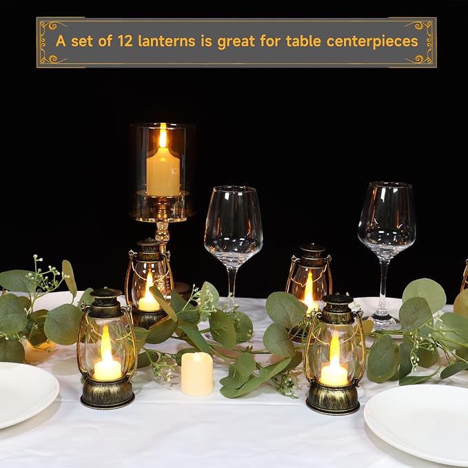 12Pcs Mini Lantern for Halloween Decor, 6Inch Small Lanterns for Western Garden - Image 5
