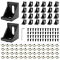 24pcs 3030 Aluminum Extrusion Corner Bracket Black by SeekLiny