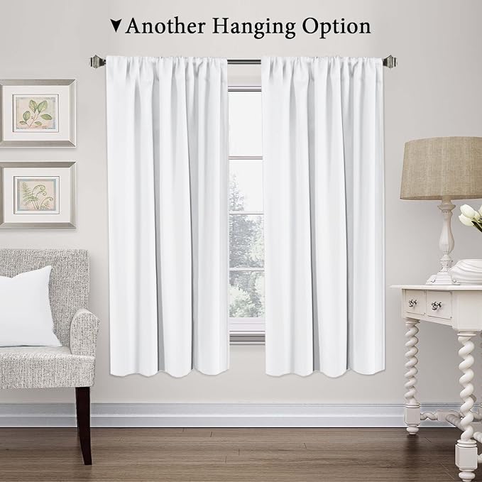 H.VERSAILTEX Pure White Curtains Thermal Insulated Tie Up Window Shade Light - Image 6