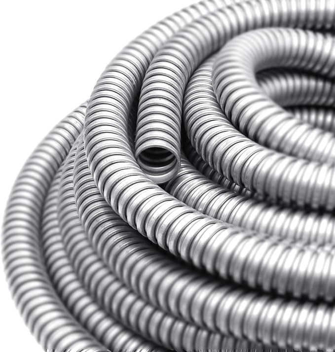 3/4 Inch Flexible Reduced Wall Electrical Conduit, 50 Ft Iron Galvanized Cable by Xadnitu