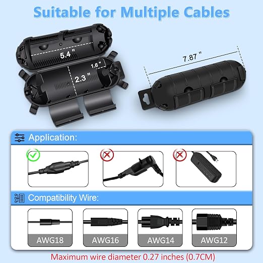 NineLeaf 2 Pack Outdoor Extension Cord Cover Waterproof, Weatherproof - Image 5