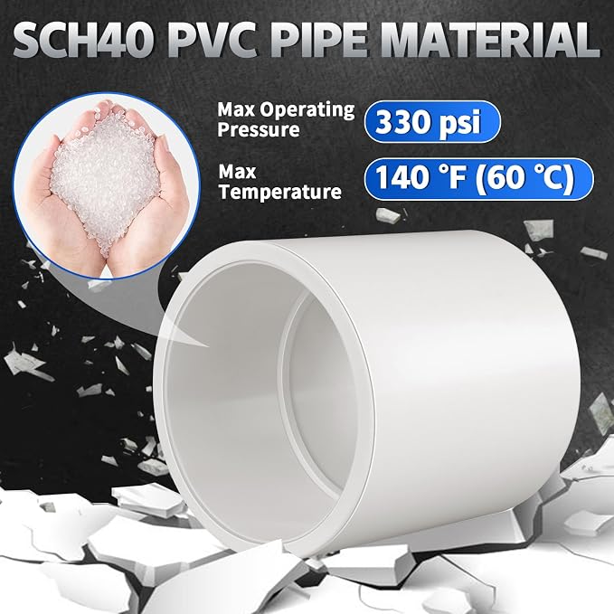 10Pcs White 1-1/4 inch PVC Coupling, Socket x Socket, Furniture Build Grade - Image 2