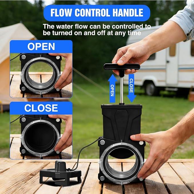 Nilight RV Sewer Valve, Camper Black Tank Gate Valve - Image 5