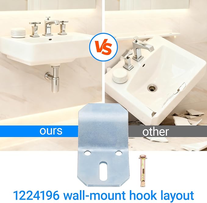 2Pcs 1224196 Sink Wall Mount Bracket Kit - Image 5